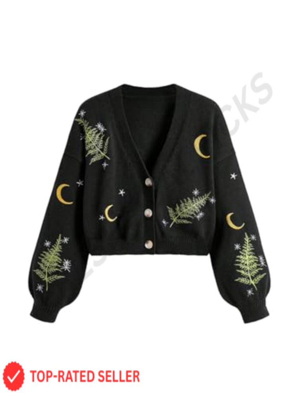 Women's Goth Cardigan Button Up Halloween Sweater Witchy Knitwear